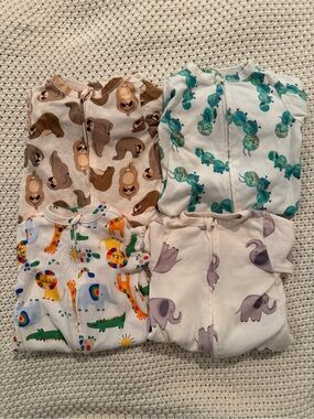 4 Old Navy Sleep and Play 2-Way Zip Prints
